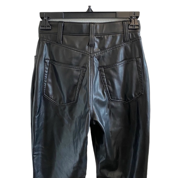 Abercrombie & Fitch Vegan Leather Crossover 90s Straight Ultra High Rise Pants - Picture 8 of 13